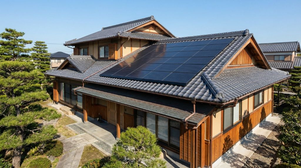 S様宅の屋根太陽光パネル設置完了